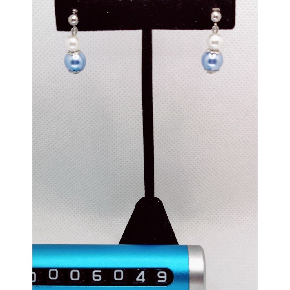 Light Blue Pearl Earrings
